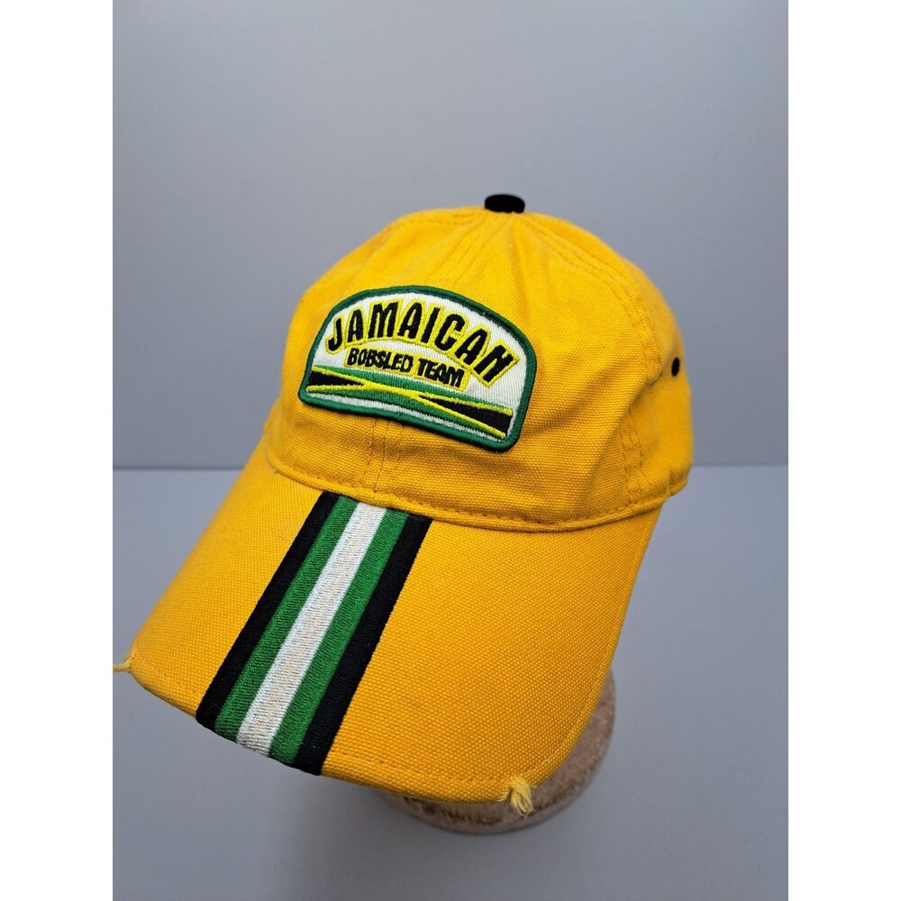 VTG Jamaican Bobsled Team Distressed Retro Yellow Dad Hat Unisex